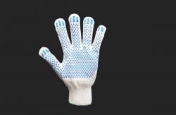Трикотажные х/б перчатки с ПВХ, 5 нитей, Александров, 10 класс
